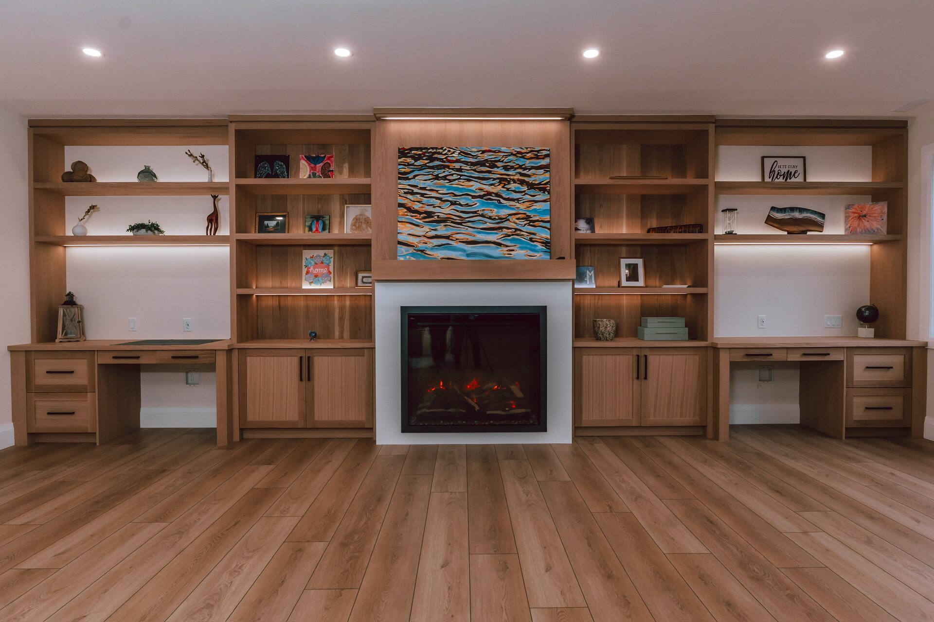 Modern living space featuring Bateman custom furniture and cabinetry