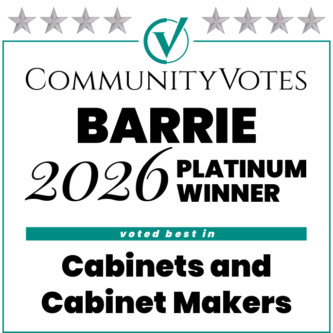 CommunityVotes Barrie 2026 Platinum Winner — Cabinets and Cabinet Makers